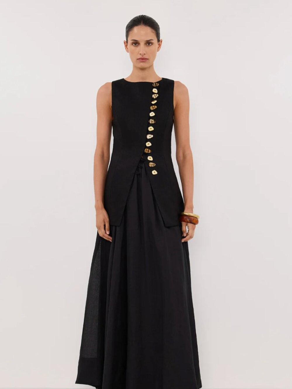 DISSH Baylee Black Sleeveless Linen Top Black Size 8 - Picture 5 of 10